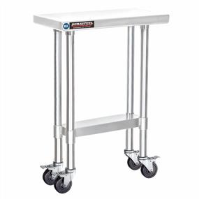 img 4 attached to DuraSteel 24 X 12 Inch Stainless Steel Food Prep Table With Workbench And Caster Wheels - Ideal For Restaurants, Warehouses, Kitchens, Garages, And Homes - NSF Certified Commercial Metal Cart