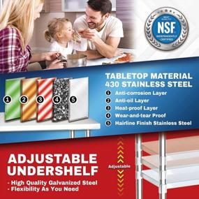 img 2 attached to DuraSteel 24 X 12 Inch Stainless Steel Food Prep Table With Workbench And Caster Wheels - Ideal For Restaurants, Warehouses, Kitchens, Garages, And Homes - NSF Certified Commercial Metal Cart