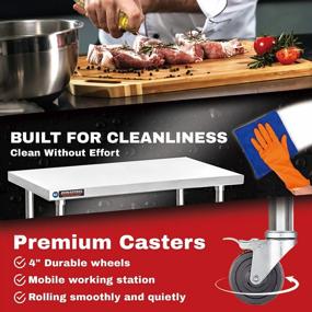 img 1 attached to DuraSteel 24 X 12 Inch Stainless Steel Food Prep Table With Workbench And Caster Wheels - Ideal For Restaurants, Warehouses, Kitchens, Garages, And Homes - NSF Certified Commercial Metal Cart