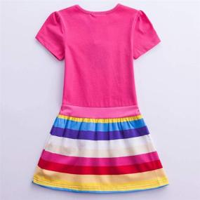 img 2 attached to 🌈 JUXINSU Toddler Rainbow Cartoon SH6219 Fuchsia Girls' Clothing and Dresses: Vibrant Fashion for Your Little Princess