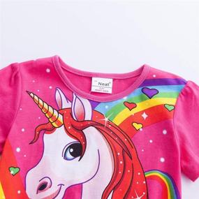 img 1 attached to 🌈 JUXINSU Toddler Rainbow Cartoon SH6219 Fuchsia Girls' Clothing and Dresses: Vibrant Fashion for Your Little Princess