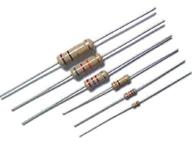 pack of 100 carbon film resistors - 470 ohm 1/4w (0.25w), 5% tolerance, axial leads logo