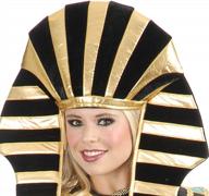 black and gold egyptian pharaoh headdress crown hat: king tut costume headpiece for men and women logo
