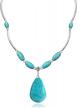 vintage ethnic alloy pendant jewelry: bluegoog boho turquoise long beaded necklace, perfect for women 1 logo