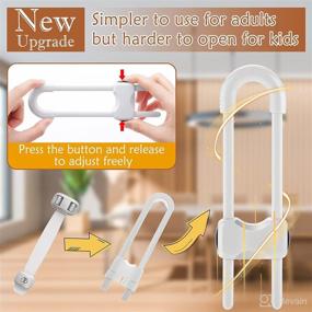 img 3 attached to Childproof Cabinet Locks - 10-Pack White Sliding U-Shaped Locks with Adjustable Safety Child Lock. Easy to Use Childproof Latches for Knob Handle on Kitchen Cupboards, Closets, Dressers, and More!