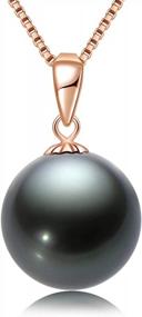 img 4 attached to 18K Gold Genuine Tahitian Pearl Necklace For Women - 925 Sterling Silver Chain Jewelry Gifts