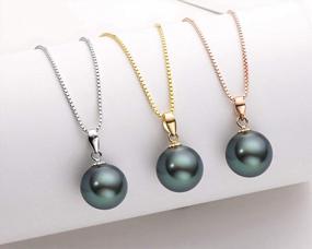 img 1 attached to 18K Gold Genuine Tahitian Pearl Necklace For Women - 925 Sterling Silver Chain Jewelry Gifts