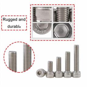 img 1 attached to M4 304 Stainless Steel Bolts & Nuts | Heavy Duty Hex Head Cap Screws, Socket Head Screws Assortment