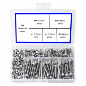 img 4 attached to M4 304 Stainless Steel Bolts & Nuts | Heavy Duty Hex Head Cap Screws, Socket Head Screws Assortment