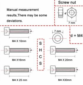img 3 attached to M4 304 Stainless Steel Bolts & Nuts | Heavy Duty Hex Head Cap Screws, Socket Head Screws Assortment