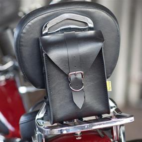 img 2 attached to 🏍️ Dowco Willie & Max 58421-00 Standard Series: Synthetic Leather Compact Motorcycle Sissy Bar Bag, Universal Fit - Sleek Black Design