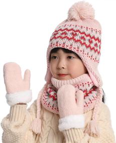 img 2 attached to Little Mitten Fleece Earflap Toddle Girls' Accessories ~ Cold Weather
