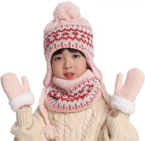 img 3 attached to Little Mitten Fleece Earflap Toddle Girls' Accessories ~ Cold Weather