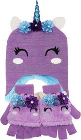 img 3 attached to Little Winter Unicorn Knitted Earflap Girls' Accessories ~ Cold Weather