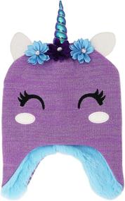 img 2 attached to Little Winter Unicorn Knitted Earflap Girls' Accessories ~ Cold Weather