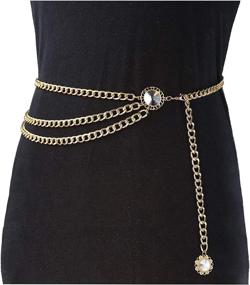 img 3 attached to Glamorstar Multilayer Metal Waist 51 2IN Women's Accessories - Belts