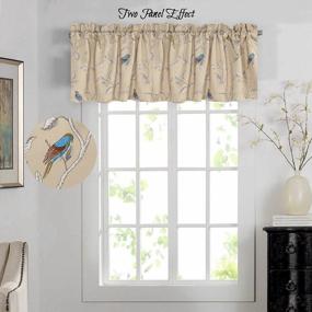 img 3 attached to H.VERSAILTEX Blackout Curtain Valances - Privacy Added Window Decoration For Kitchen, Living Room & Bathroom - 52" W X 18" L, Birds In Taupe