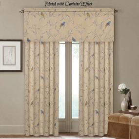 img 1 attached to H.VERSAILTEX Blackout Curtain Valances - Privacy Added Window Decoration For Kitchen, Living Room & Bathroom - 52" W X 18" L, Birds In Taupe