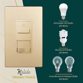 img 3 attached to 🌟 TOPGREENER Kalide Dimmer Light Switch, LED Dimmer Switch, Single Pole or 3-Way, 120VAC, 60Hz, 200W LED/CFL, No Neutral Wire Needed, TGSDS3-GD, Gold