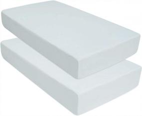 img 4 attached to Soft And Waterproof White Crib Sheets For Standard And Toddler Mattresses - BlueSnail