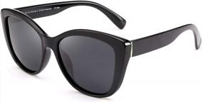 img 2 attached to FEISEDY Polarized Vintage American Square Jackie O Cat Eye Sunglasses B2451