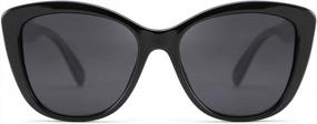 img 4 attached to FEISEDY Polarized Vintage American Square Jackie O Cat Eye Sunglasses B2451