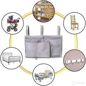 img 2 attached to 🛏️ Corodo Hanging Bedside Caddy Organizer, 8 Pockets, Gray – Perfect for Dorms, Bunk Beds, Baby Beds, Hospital Beds, and Sofa Armrests