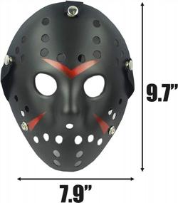 img 3 attached to 3-Piece Jason Mask Set For Men And Adults - Perfect For Cosplay, Halloween, Masquerade Parties, And Horror-Themed Events (Black, White, Grey)