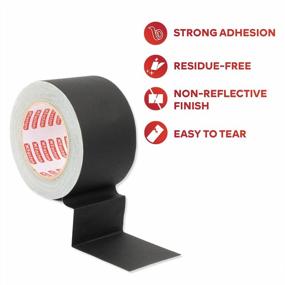 img 1 attached to XFasten 2 Inch Black Gaffers Tape - 30 Yards Non-Reflective, No Residue Tape With Matte Finish For Photography And Floor Use, Ideal For Securing Electrical Cords And Wiring