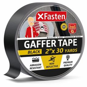img 4 attached to XFasten 2 Inch Black Gaffers Tape - 30 Yards Non-Reflective, No Residue Tape With Matte Finish For Photography And Floor Use, Ideal For Securing Electrical Cords And Wiring