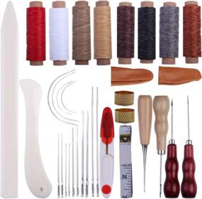 img 4 attached to Get Crafty: Complete Book Binding Kit For Beginners With 34 Pieces Of Supplies, Hand Tools For Perfect Leather Making And Book Making