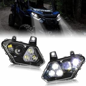 img 4 attached to Upgrade Your Can-Am Experience With SAUTVS LED Headlights & Halo Lights For Maverick Trail Sport Commander & Max 800/1000
