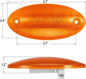 img 3 attached to Partsam 5Pcs Cab Marker Roof Light 888-5125 Amber Lens - Top Lights Assembly for International ProStar/Lonestar 5900 7300-7600/8600/9200/9400/9800 Truck Series