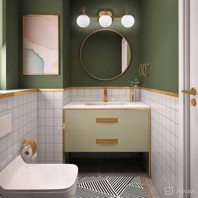 img 3 attached to 🛁 ZHUOER Modern Bathroom Vanity Light Fixtures - 3 Lights, Brushed Brass Frame with Milk White Glass Globe Shade - Modern Wall Sconce Lighting for Bath Vanity Lights Bar Over Mirror (Bulb Sold Separately)