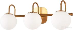 img 4 attached to 🛁 ZHUOER Modern Bathroom Vanity Light Fixtures - 3 Lights, Brushed Brass Frame with Milk White Glass Globe Shade - Modern Wall Sconce Lighting for Bath Vanity Lights Bar Over Mirror (Bulb Sold Separately)