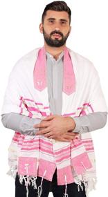 img 1 attached to Stylish Tallit Prayer Shawl: Women's Accessories by Scarves & Wraps, Embroidered with 'Israel'