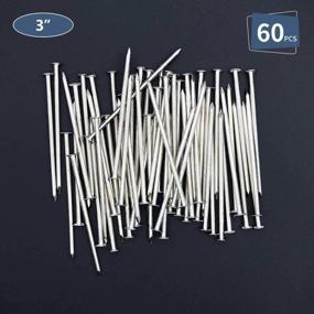 img 3 attached to 3 Inch Nickel Plated Hanging Nails (60Pcs) - Wall Nails For Wood, Long Hardware Nail Set