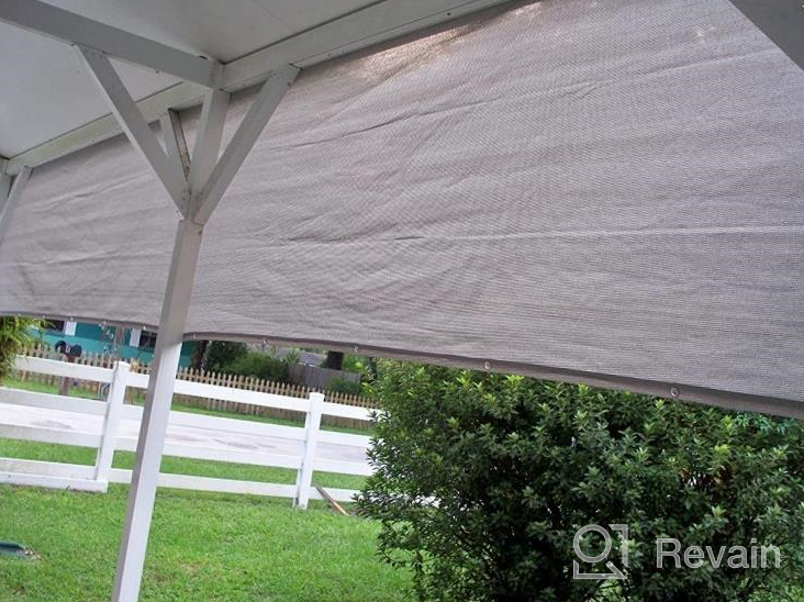 img 1 attached to SUNLAX 3'X16' Brown Balcony Privacy Screen Fence Windscreen Cover Fabric Shade Netting Mesh Cloth With Grommets UV Protection For Patio, Backyard, Porch, Railing Shield 90% review by Jim Acquista