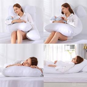 img 1 attached to 🤰 COMHO Full Body Pregnancy Pillow: U Shaped Maternity Pillow with Removable Gray Velvet Covers - Ultimate Support for Back, Neck, and Head