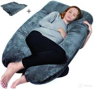 🤰 comho full body pregnancy pillow: u shaped maternity pillow with removable gray velvet covers - ultimate support for back, neck, and head logo