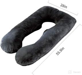img 3 attached to 🤰 COMHO Full Body Pregnancy Pillow: U Shaped Maternity Pillow with Removable Gray Velvet Covers - Ultimate Support for Back, Neck, and Head