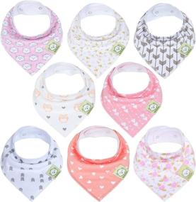 img 4 attached to Organic Baby Bandana Bibs 8-Pack - Drool Bibs For Girls & Boys, Unisex Baby Shower Gift