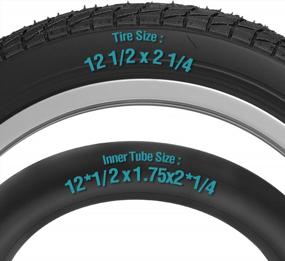 img 1 attached to 12.5" Kid Bike Tire And Tube Set (57-203) - 2 Tires 12 ½ X 2 ¼ & 2 Tubes 12 ½X1.75 X 2 ¼ AV33Mm Valve Compatible With 12"/12.5" Bikes - Black