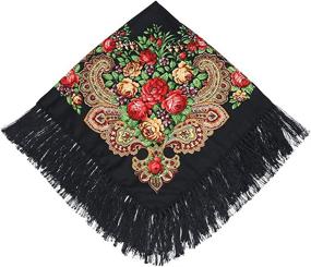 img 4 attached to Uainhrt Tassel Cotton Square Versatile Women's Accessories : Scarves & Wraps