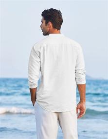 img 1 attached to COOFANDY Henley Sleeve Casual 001 White 000 Men's Clothing - Shirts