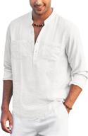 coofandy henley sleeve casual 001 white 000 men's clothing - shirts logo