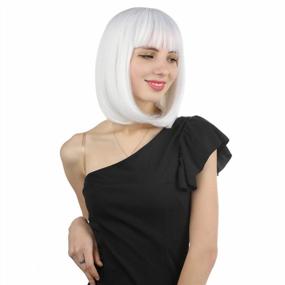 img 2 attached to Get A Vibrant Look With ENilecor Short Bob Hair Wigs - Perfect For Cosplay And Parties!