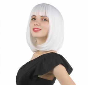 img 4 attached to Get A Vibrant Look With ENilecor Short Bob Hair Wigs - Perfect For Cosplay And Parties!