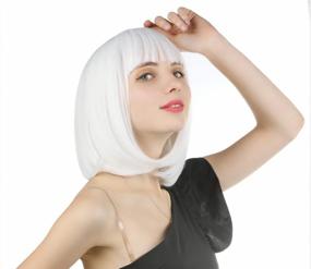 img 3 attached to Get A Vibrant Look With ENilecor Short Bob Hair Wigs - Perfect For Cosplay And Parties!