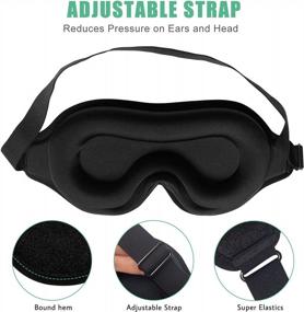 img 1 attached to Adjustable Sleep Mask For Women And Men - 3D Contoured Eye Mask For Sleeping, Breathable Blackout Blindfold For False Eyelash Extensions, Yoga - BeeVines Nighttime Eye Cover
